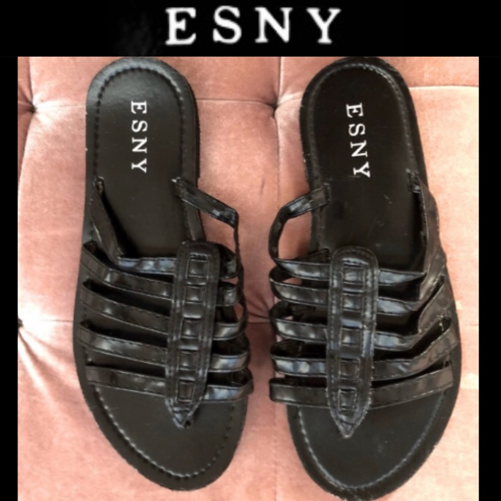 ESNY vintage Women's flat Thong gladiator slide Sandals size6 * rare find* EUC
